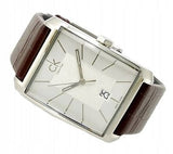 Shop Calvin Klein Window Silver Dial Brown Leather Strap Watch for Men - K2M21126 in USA