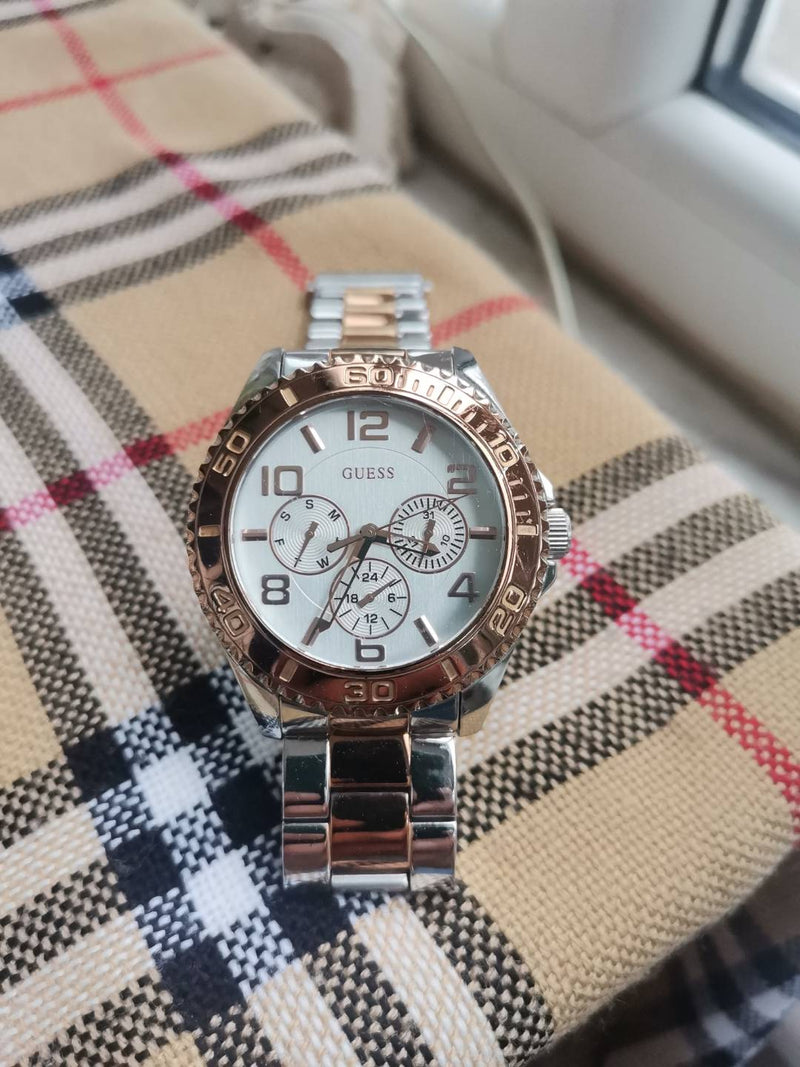 Guess BFF Multifunction Silver Dial Two Tone Steel Strap Watch for Women - W0231L5 Buy Now By Guess