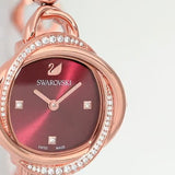 Shop Swarovski Crystal Flower Red Dial Rose Gold Steel Strap Watch for Women - 5552783 in USA