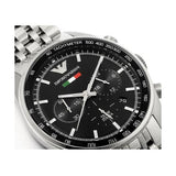 Emporio Armani Team Italia Chronograph Black Dial Silver Steel Strap Watch For Men - AR5983 Buy Now By Emporio Armani