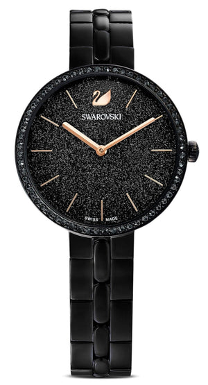 Swarovski Cosmopolitan PVD Black Dial Black Steel Strap Watch for Women - 5547646