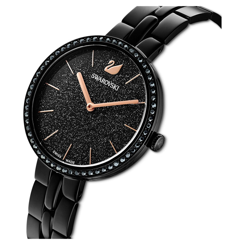 Shop Swarovski Cosmopolitan PVD Black Dial Black Steel Strap Watch for Women - 5547646 in USA