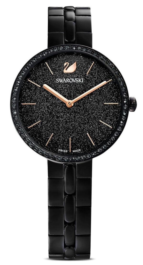 Shop Swarovski Cosmopolitan PVD Black Dial Black Steel Strap Watch for Women - 5547646 in USA