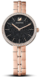 Shop Swarovski Cosmopolitan Black Dial Rose Gold Steel Strap Watch for Women - 5517797 in USA