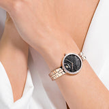 Shop Swarovski Cosmopolitan Black Dial Rose Gold Steel Strap Watch for Women - 5517797 in USA
