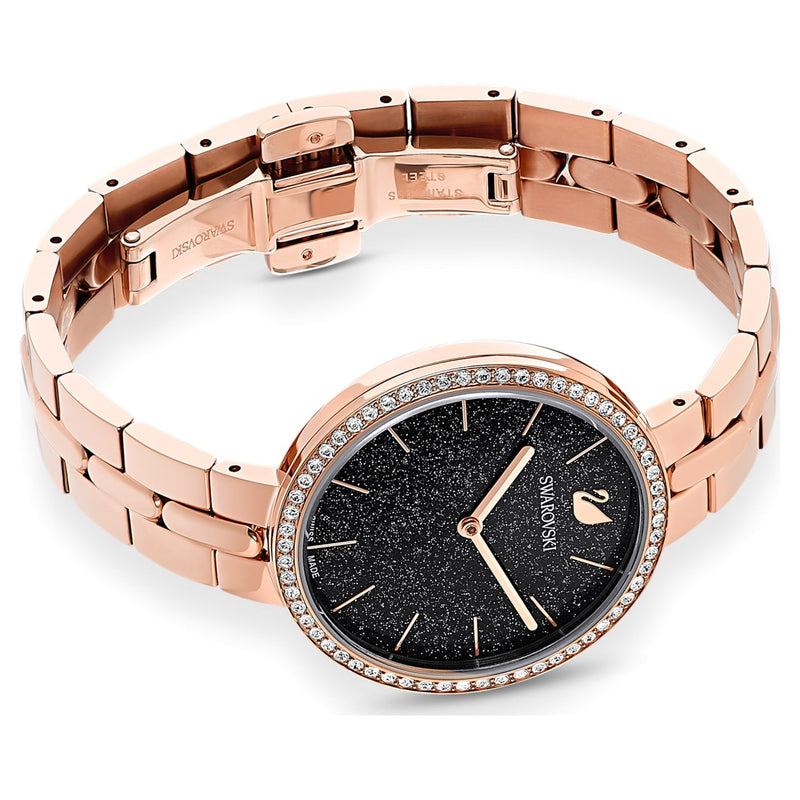 Shop Swarovski Cosmopolitan Black Dial Rose Gold Steel Strap Watch for Women - 5517797 in USA