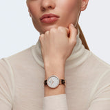 Shop Swarovski Cosmopolitan Diamond Powder Silver Dial Rose Gold Steel Strap Watch for Women - 5517803 in USA