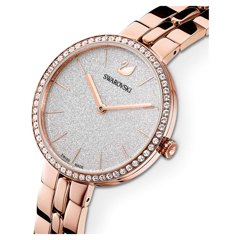 Shop Swarovski Cosmopolitan Diamond Powder Silver Dial Rose Gold Steel Strap Watch for Women - 5517803 in USA