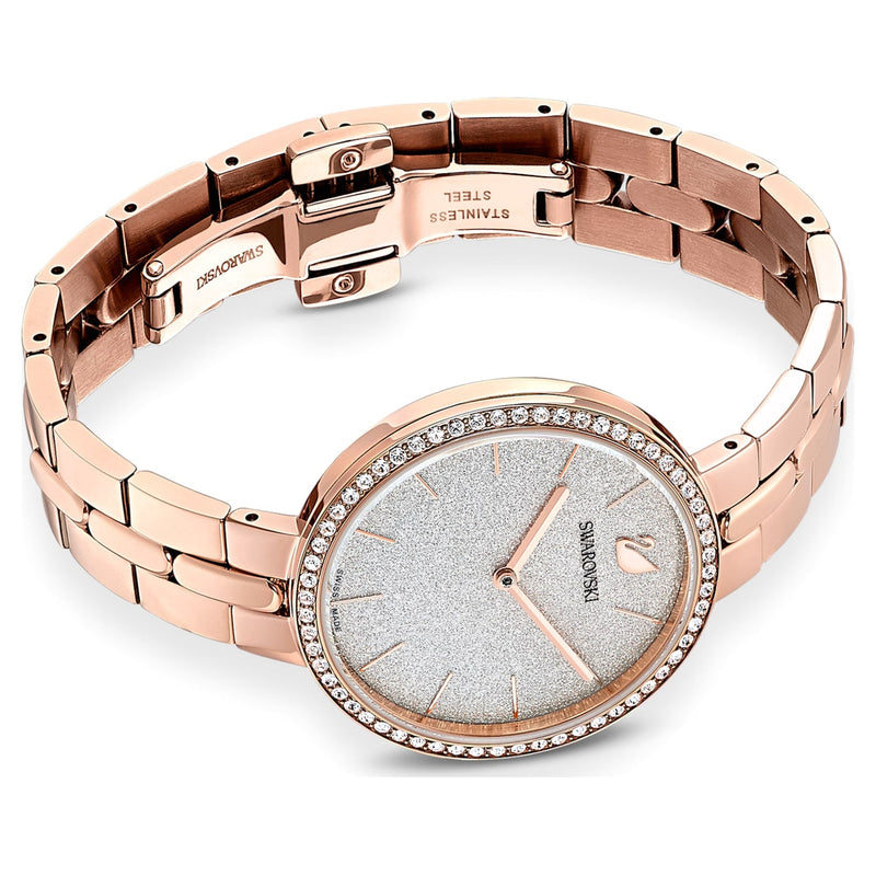 Shop Swarovski Cosmopolitan Diamond Powder Silver Dial Rose Gold Steel Strap Watch for Women - 5517803 in USA