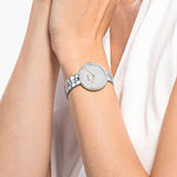 Shop Swarovski Cosmopolitan Diamond Powder Silver Dial Silver Steel Strap Watch for Women - 5517807 in USA