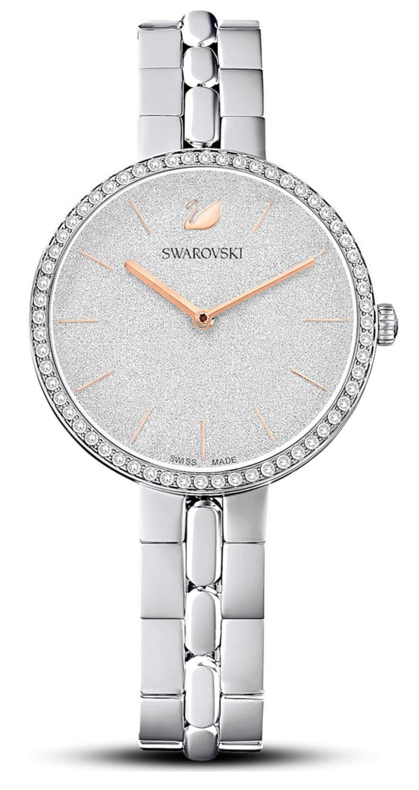 Shop Swarovski Cosmopolitan Diamond Powder Silver Dial Silver Steel Strap Watch for Women - 5517807 in USA