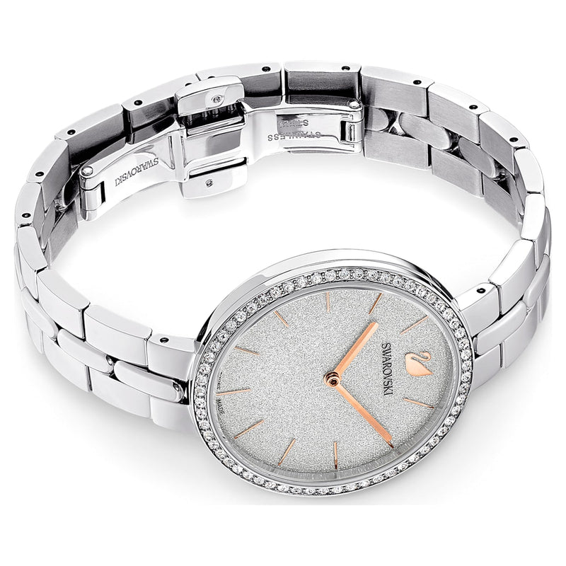 Shop Swarovski Cosmopolitan Diamond Powder Silver Dial Silver Steel Strap Watch for Women - 5517807 in USA