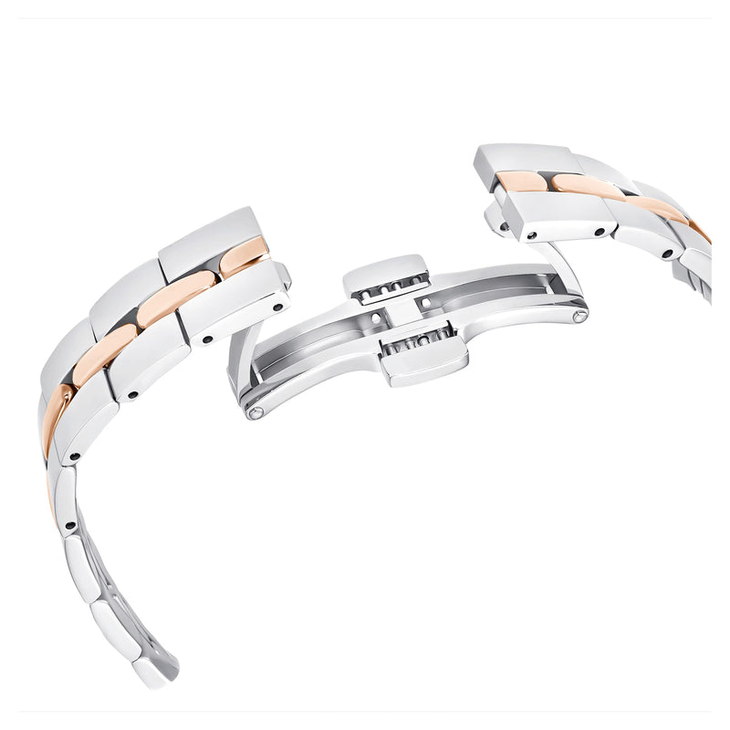 Shop Swarovski Cosmopolitan Crystals Silver Dial Two Tone Steel Strap Watch for Women - 5644081 in USA