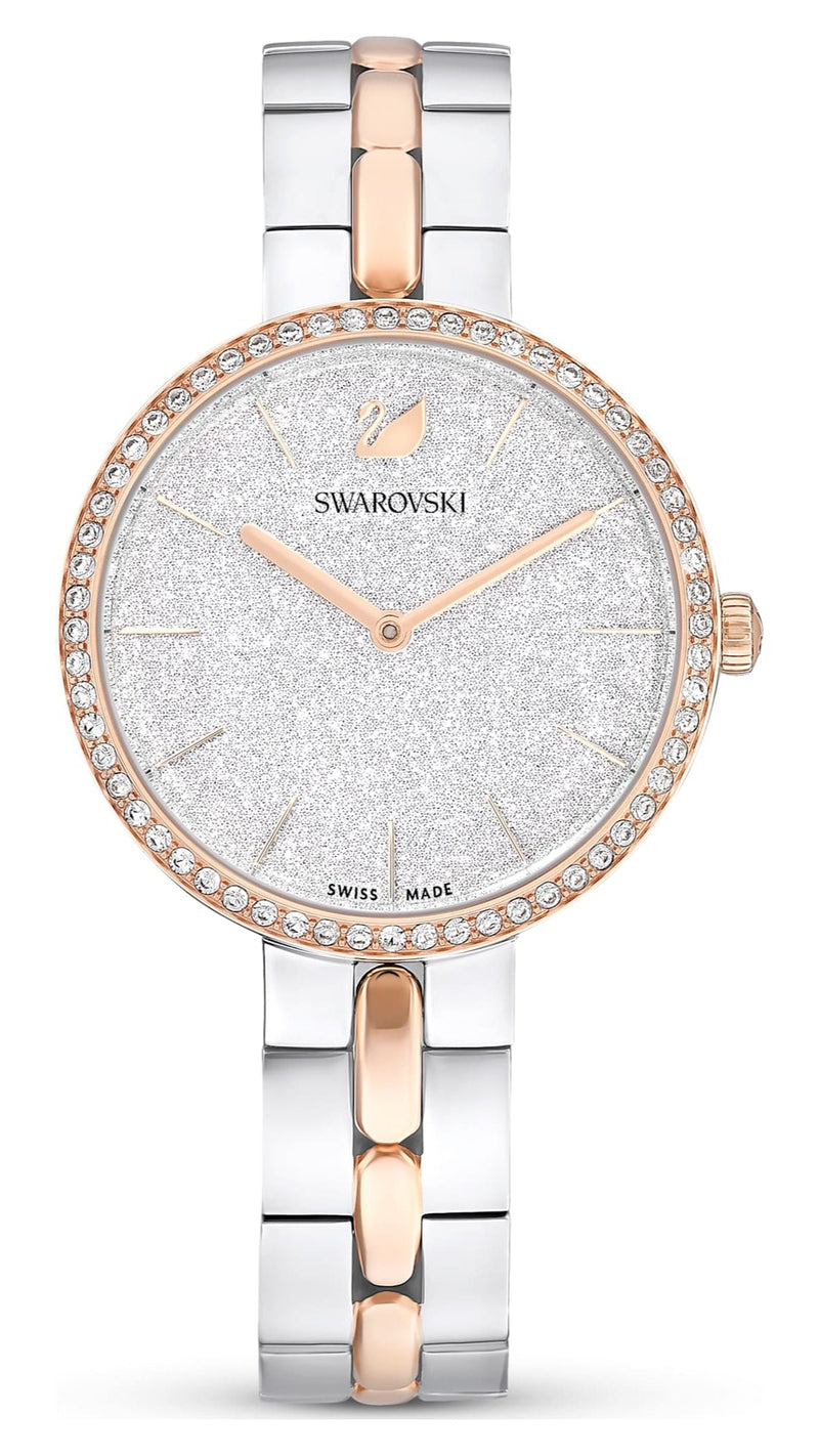 Shop Swarovski Cosmopolitan Crystals Silver Dial Two Tone Steel Strap Watch for Women - 5644081 in USA