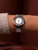 Guess Night Life Clear Silver Dial Silver Steel Strap Watch for Women - GW0470L1 Buy Now By Guess