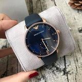 Emporio Armani Classic Quartz Blue Dial Blue Leather Strap Watch For Men - AR2071 Buy Now By Emporio Armani