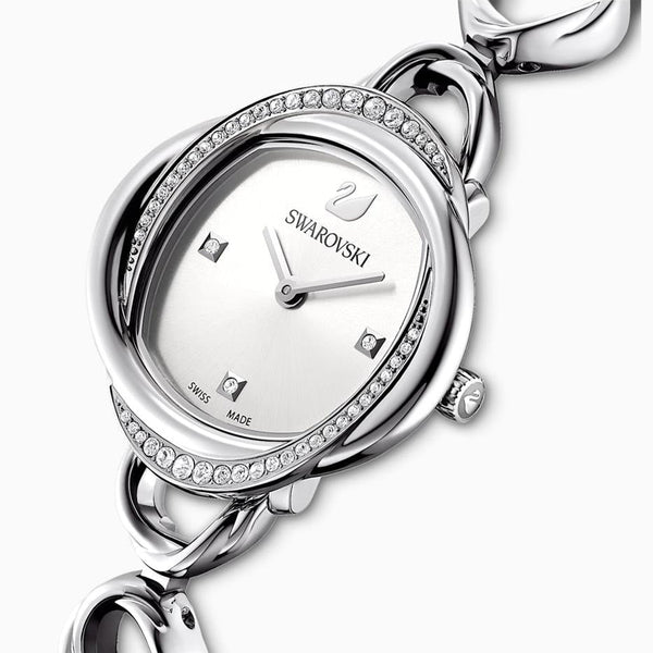 Shop Swarovski Crystal Flower Silver Dial Silver Steel Strap Watch for Women - 5547622 in USA