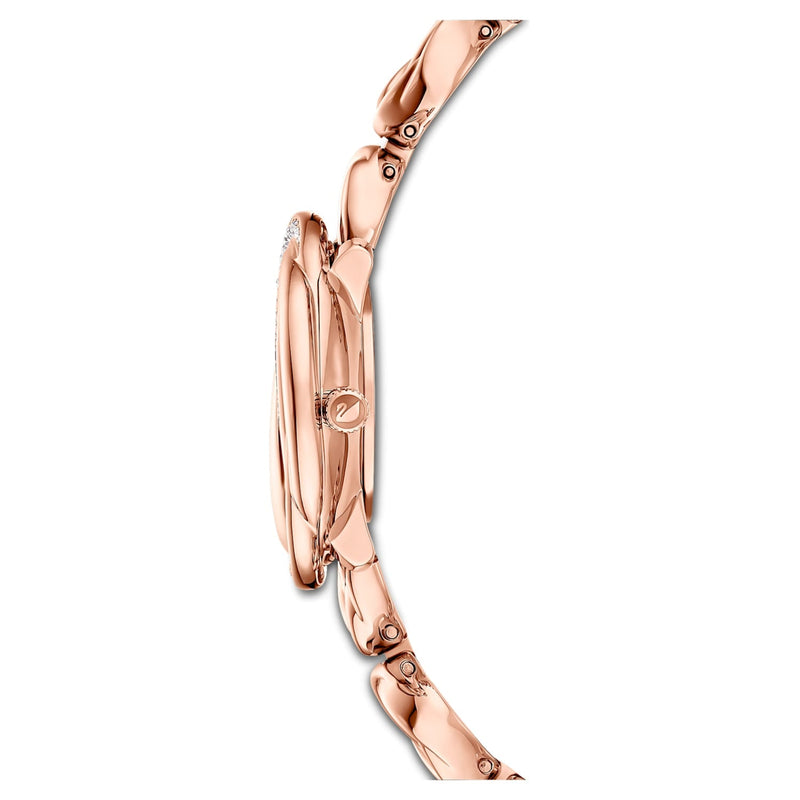 Shop Swarovski Crystal Flower Silver Dial Rose Gold Steel Strap Watch for Women - 5547626 in USA