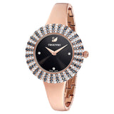 Shop Swarovski Crystal Rose Black Dial Rose Gold Steel Strap Watch for Women - 5484050 in USA
