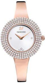Shop Swarovski Crystal Rose Silver Dial Rose Gold Steel Strap Watch for Women - 5484073 in USA