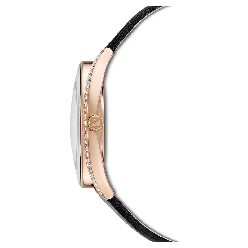 Swarovski Crystalline Aura Black Dial Black Leather Strap Watch for Women - 5558634 Buy Now By Swarovski