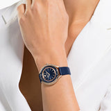Swarovski Crystalline Aura Blue Dial Blue Leather Strap Watch for Women - 5519447 Buy Now By Swarovski