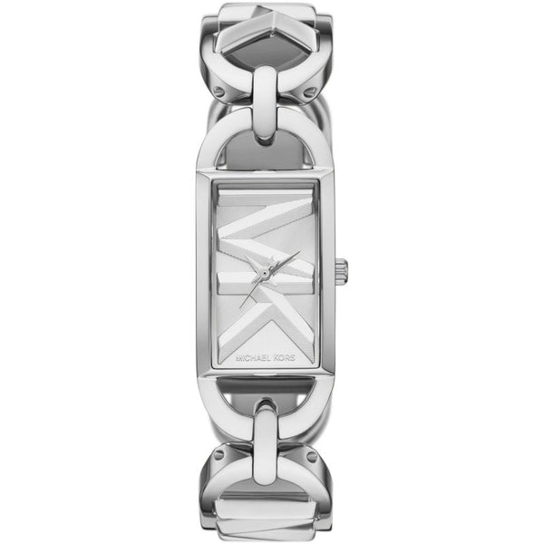 Shop Michael Kors Empire Three Hand Silver Dial Silver Steel Strap Watch For Women - MK7407 in USA