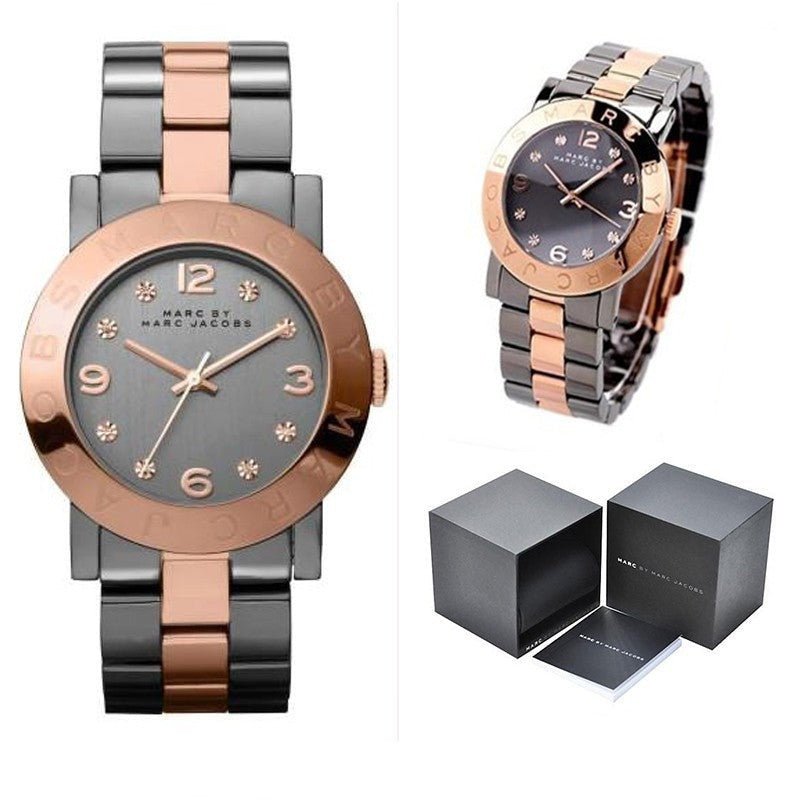 Marc Jacobs Amy Grey Dial Two Tone Steel Strap Watch for Women - MBM8597 Buy Now By Marc Jacobs