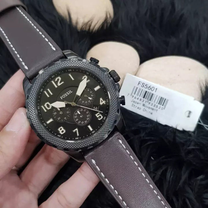 Fossil Bowman Chronograph Brown Dial Brown Leather Strap Watch for Men - FS5601 Buy Now By Fossil