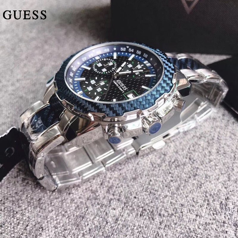 Guess Octane Chronograph Blue Dial Two Tone Steel Strap Watch for Men - W1046G2 Buy Now By Guess