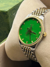 Gucci G Timeless Quartz Green Dial Two Tone Steel Strap Watch For Men - YA1264182 Buy Now By Gucci