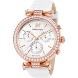 Swarovski Era Journey Silver Dial White Leather Strap Watch for Women - 5295369 Buy Now By Swarovski