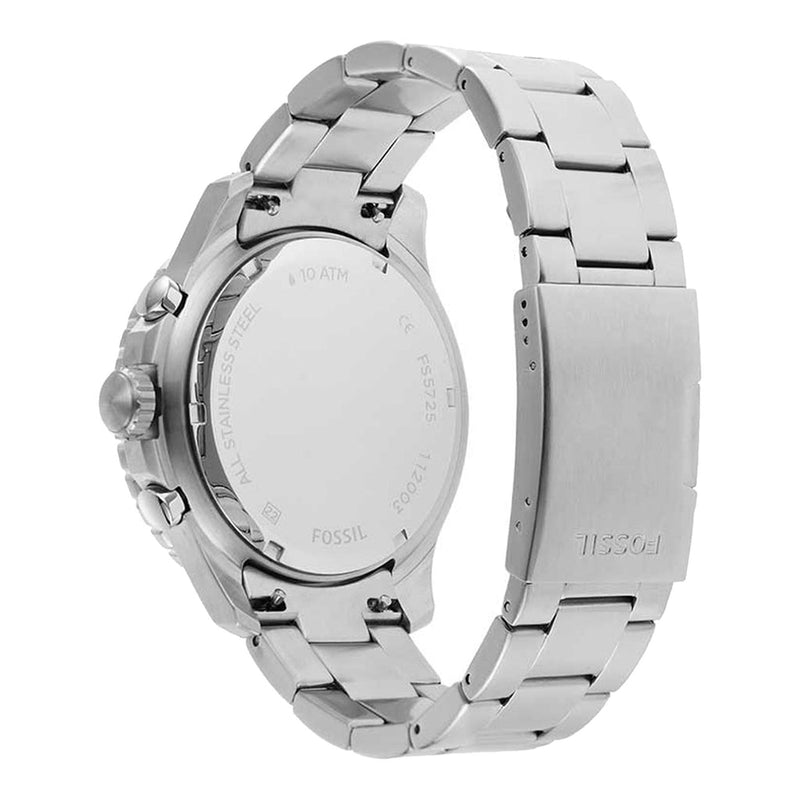 Fossil FB-03 Chronograph Black Dial Silver Steel Strap Watch for Men - FS5725 Buy Now By Fossil