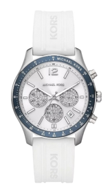Michael Kors Berkley Chronograph Silver Dial White Rubber Strap Watch For Women - MKO1040 Buy Now By Michael Kors