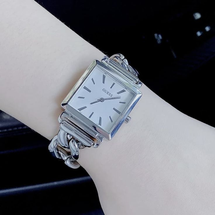 Shop Guess Vanity Diamonds White Dial Silver Steel Strap Watch for Women - W1030L1 in USA