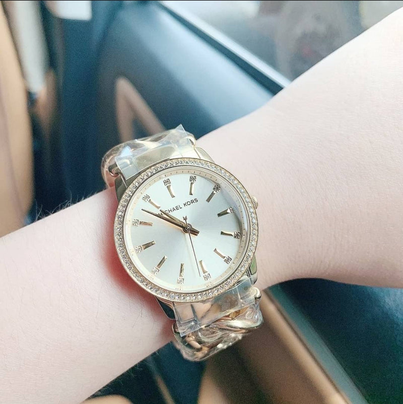 Michael Kors Nini Three Hand Gold Dial Gold Steel Strap Watch For Women - MK3235 Buy Now By Michael Kors