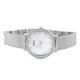 Guess Chelsea Mother of Pearl White Dial Silver Mesh Strap Watch For Women - W0647L1 Buy Now By Guess