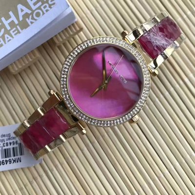 Michael Kors Parker Pink Mother of Pearl Dial Two Tone Steel Strap Watch for Women - MK6490 Buy Now By Michael Kors