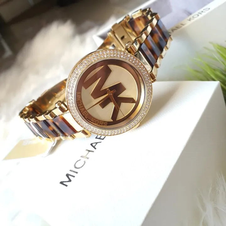 Michael Kors Parker Chronograph Gold Dial Two Tone Steel Strap Watch for Women - MK6109 Buy Now By Michael Kors