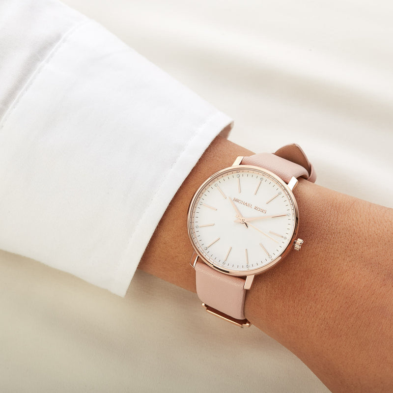 Michael Kors Pyper Quartz White Dial Pink Leather Strap Watch For Women - MK2741 Buy Now By Michael Kors