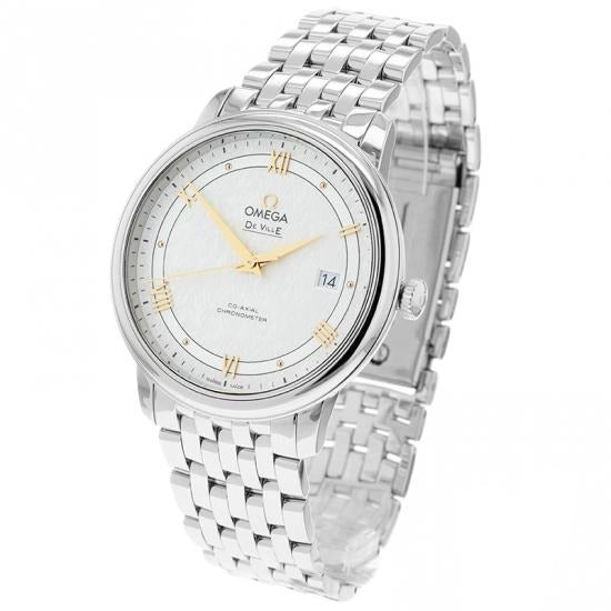 Shop Omega De Ville Prestige Co Axial Silver Dial Silver Steel Strap Watch for Men - 424.10.40.20.02.004 in USA