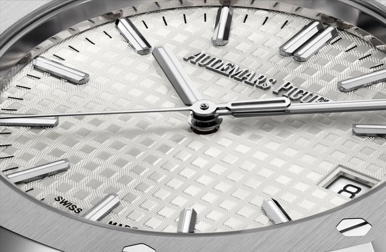 Audemars Piguet Royal Oak 50th Anniversary White Dial Silver Steel Strap Watch for Men - 15550ST.OO.1356ST.01