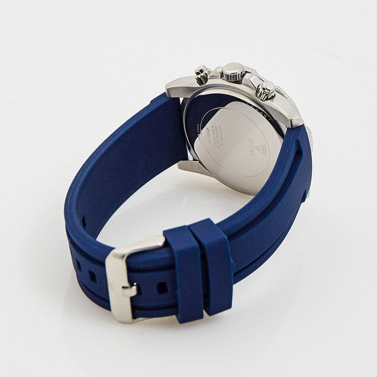 Guess Commander Blue Dial Blue Rubber Strap Watch for Men - GW0211G1 Buy Now By Guess