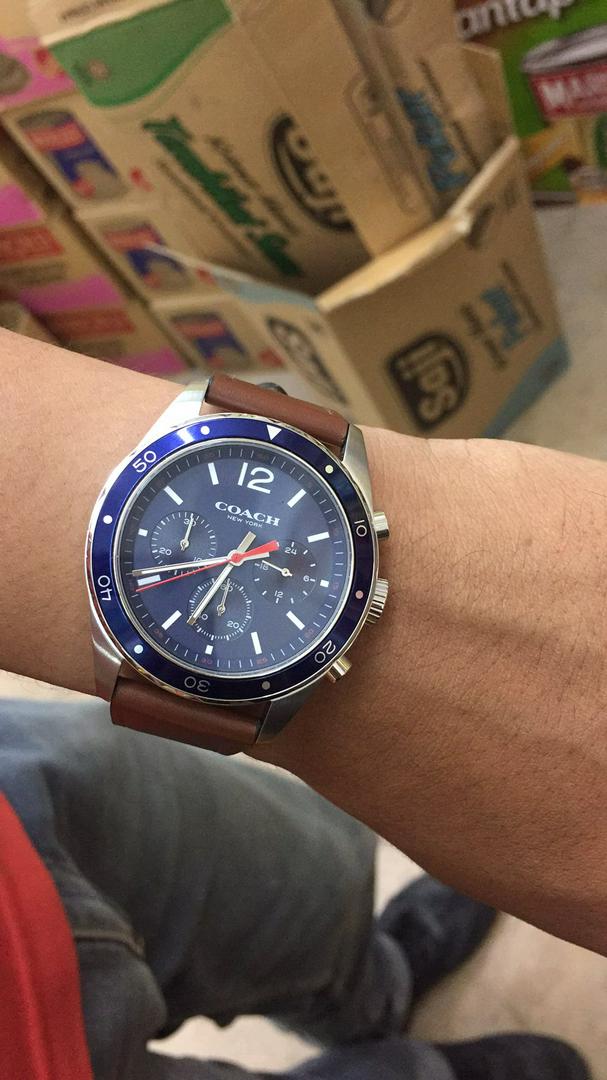 Coach Sullivan Sport Blue Dial Brown Leather Strap Watch for Men - 14606038 Buy Now By Coach