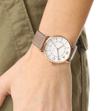 Marc Jacobs Roxy White Dial Cement Brown Leather Strap Watch for Women - MJ1533 Buy Now By Marc Jacobs