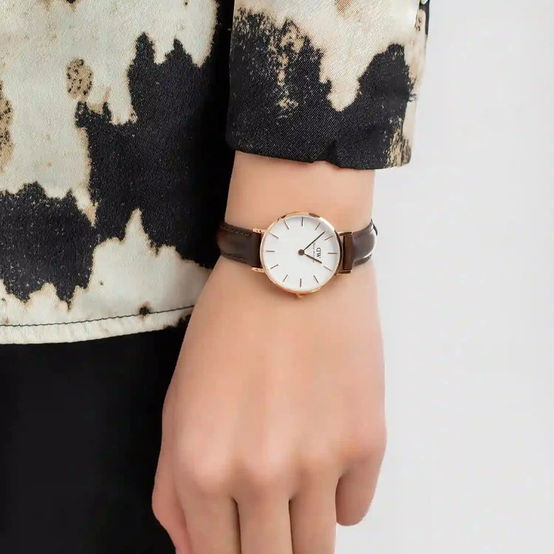 Daniel Wellington Classic Petite Bristol White Dial Brown Leather Strap Watch For Women - DW00100227 Buy Now By Daniel Wellington