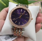 Michael Kors Darci Purple Dial Two Tone Steel Strap Watch for Women - MK3353 Buy Now By Michael Kors