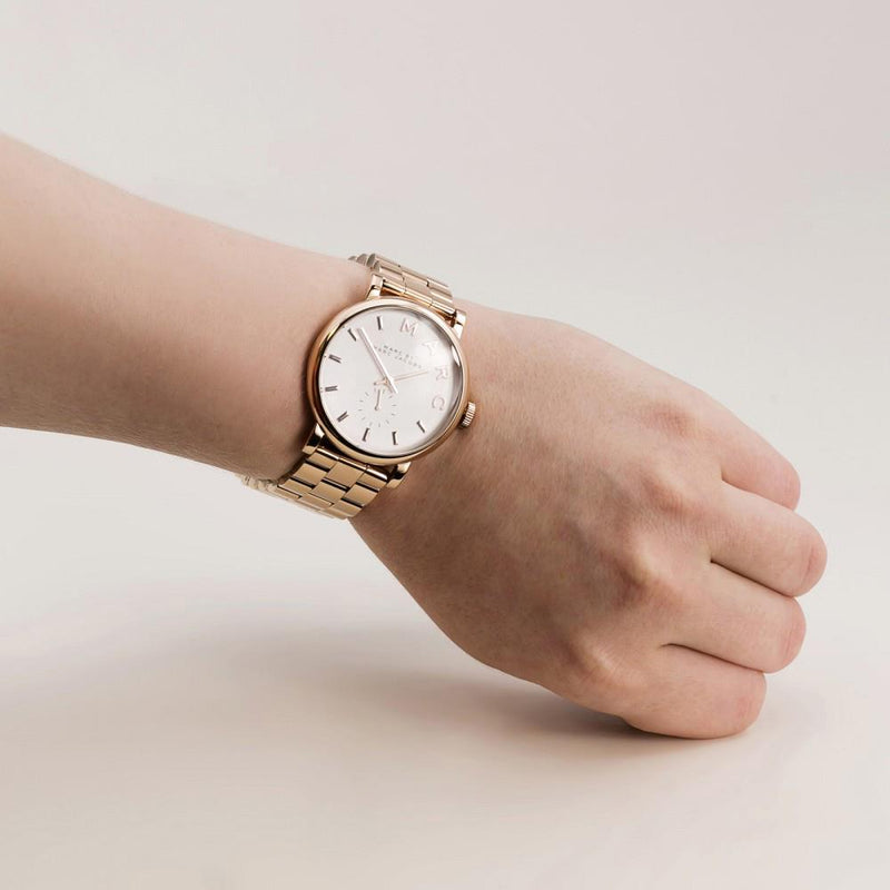 Marc Jacobs Baker White Dial Rose Gold Steel Strap Watch for Women - MBM3244 Buy Now By Marc Jacobs