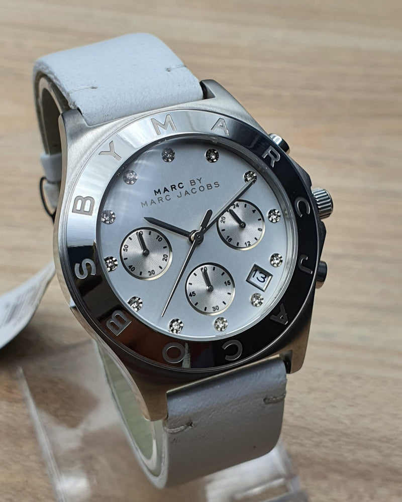 Marc Jacobs Blade White Dial White Leather Strap Watch for Women - MBM1187 Buy Now By Marc Jacobs