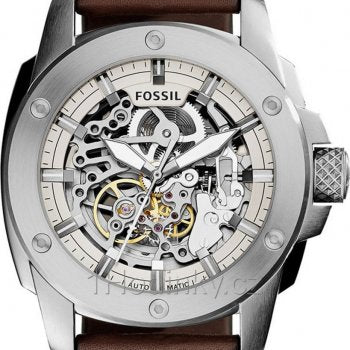 Fossil Modern Machine Automatic Skeleton White Dial Brown Leather Strap Watch for Women - ME3083 Buy Now By Fossil